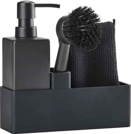 Zone 330413 Dispenser Κουζίνας Σετ/4 Τεμάχια 19x6x20.5εκ., Μαύρο Ματ