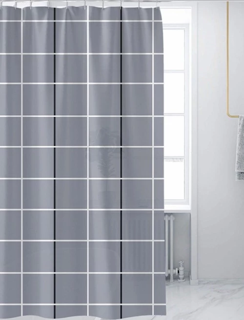 Frans Interior Design K14-20 Κουρτίνα Μπάνιου Υφασμάτινη 180x200 εκ., Γκρι