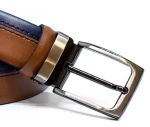 Bigshoes 61/360 Δερμάτινη Ζώνη Ταμπά/Μπλε