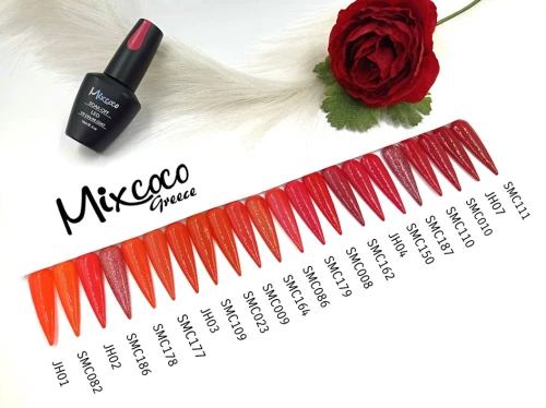 Mixcoco JH-07 Ημιμόνιμο Βερνίκι (Ανοιχτό Κόκκινο Glitter) 15ml