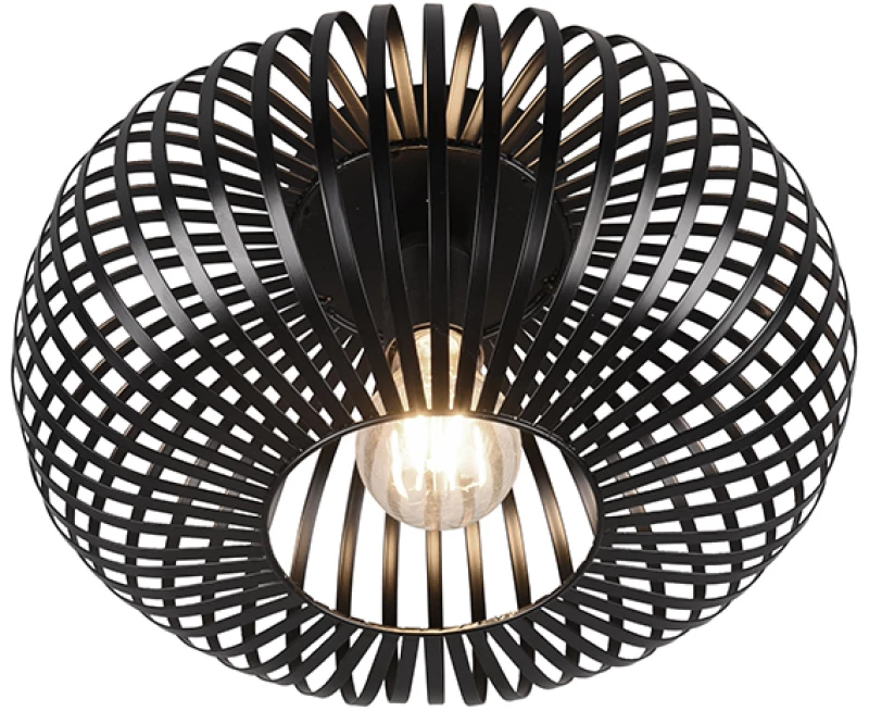 Φωτιστικό Οροφής Vintage Trio Lighting Johann 606903032 Μαύρο Ματ