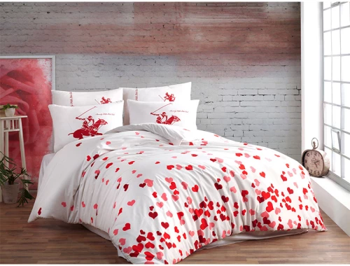 Beverly Hills Polo Club Σετ Διπλή Παπλωματοθήκη με Μαξιλαροθήκες και Σεντόνι 200 x 220 cm Beverly Hills Polo Club 043 Χρώματος Λευκό 176BHP2250