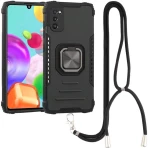 For Samsung Galaxy M31 / M21 / M30s Lanyard Aluminum TPU Case(Black) (OEM)