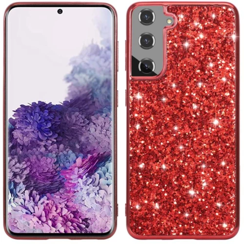 For Samsung Galaxy S21 Plus 5G Glitter Powder Shockproof TPU Protective Case(Red) (OEM)