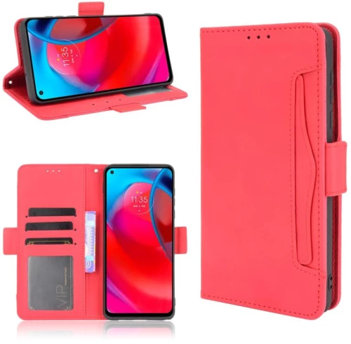 For Motorola Moto G Stylus 5G 2021 Skin Feel Calf Pattern Horizontal Flip Leather Case with Holder & Card Slots & Photo Frame(Red) (OEM)