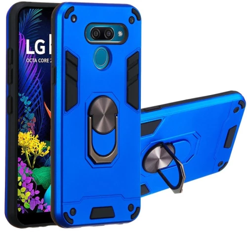For LG K50 2 in 1 Armour Series PC + TPU Protective Case with Ring Holder(Dark Blue) (OEM)