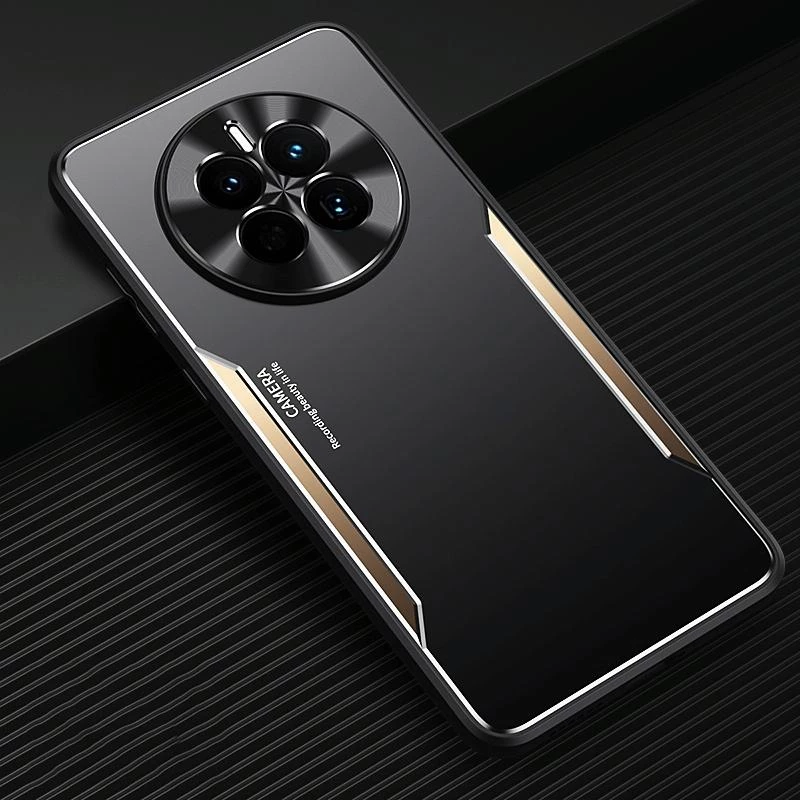 For Huawei Mate 50 Blade Series TPU + Titanium Alloy Phone Case(Black Gold) (OEM)