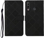 Huawei P40 lite E / Y7p Ethnic Style Embossed Pattern Horizontal Flip Leather Case with Holder & Card Slots & Wallet & Lanyard(Black) (OEM)