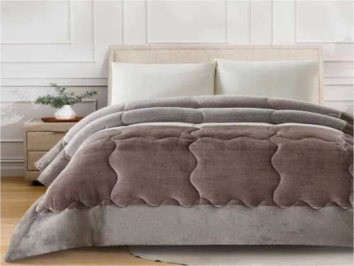 Κουβερτοπάπλωμα Βελουτέ Belissimo Γκρι Γαρύφαλλο - 220x240