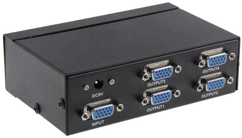 FJ-2504A 4 Port VGA Video Splitter High Resolution 1920 x 1440 Support 250MHz Video Bandwidth (OEM)