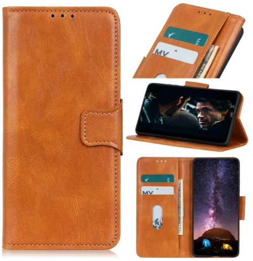 For Xiaomi Redmi 9C Mirren Crazy Horse Texture Horizontal Flip Leather Case with Holder & Card Slots & Wallet(Brown) (OEM)