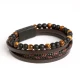 Ανδρικό δερμάτινο βραχιόλι με μαγνητικό κούμπωμα καφέ