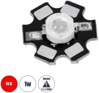GloboStar® 73746 High Power Star LED - Υψηλής Ισχύος Star LED 1W DC 3.2V Κόκκινο Φ2 x Υ0.6cm -