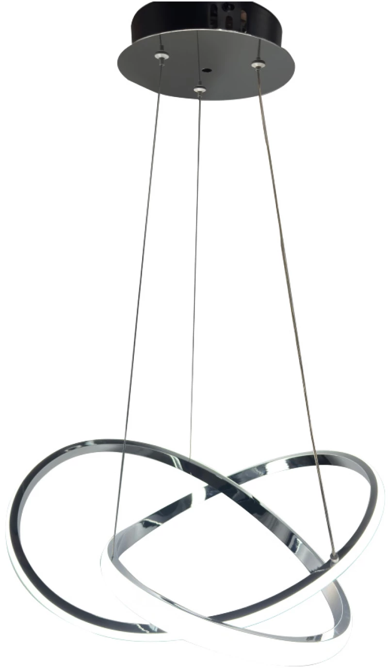 InLight Κρεμαστό φωτιστικό LED 48W 3CCT (by switch on base) σε χρώμιο D:60cm (6082-CH)
