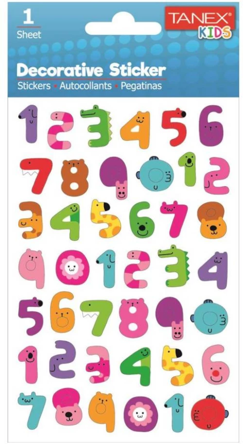 Tanex Stickers Clear Αριθμοί 42τμχ