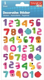 Tanex Stickers Clear Αριθμοί 42τμχ