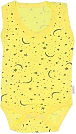 Κορμάκι Βρεφικό Moon And Stars Αμάνικο Q1665 - ΚΙΤΡΙΝΟ