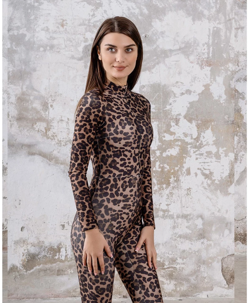 Jumpsuit Push-Up και Σμίλευσης Lisyana  Q-097 Brown