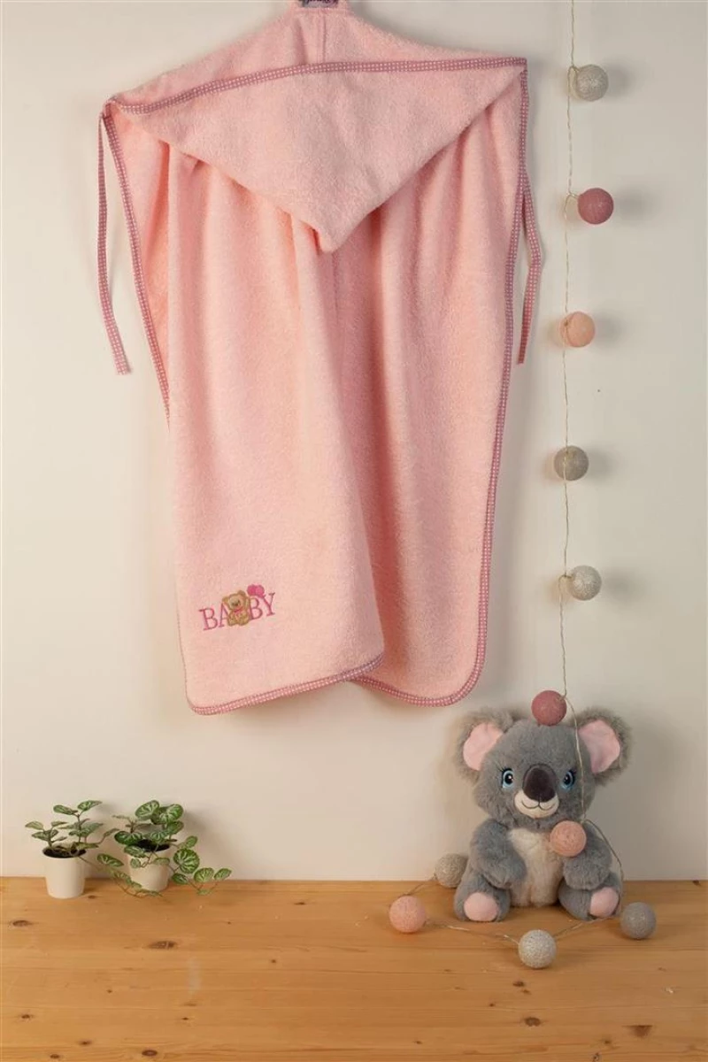 ΚΑΠΑ Με Κέντημα bebe Baby Bear 162 75X85 Ροζ 100% Cotton - -