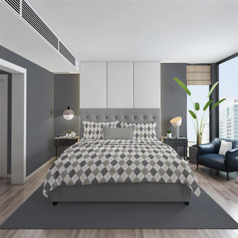 ΣΕΝΤΟΝΙΑ ΕΜΠΡΙΜΕ ΣΕΤ 3 τεμ Diamond 328 220X240 Grey 100% Cotton Flannel - -