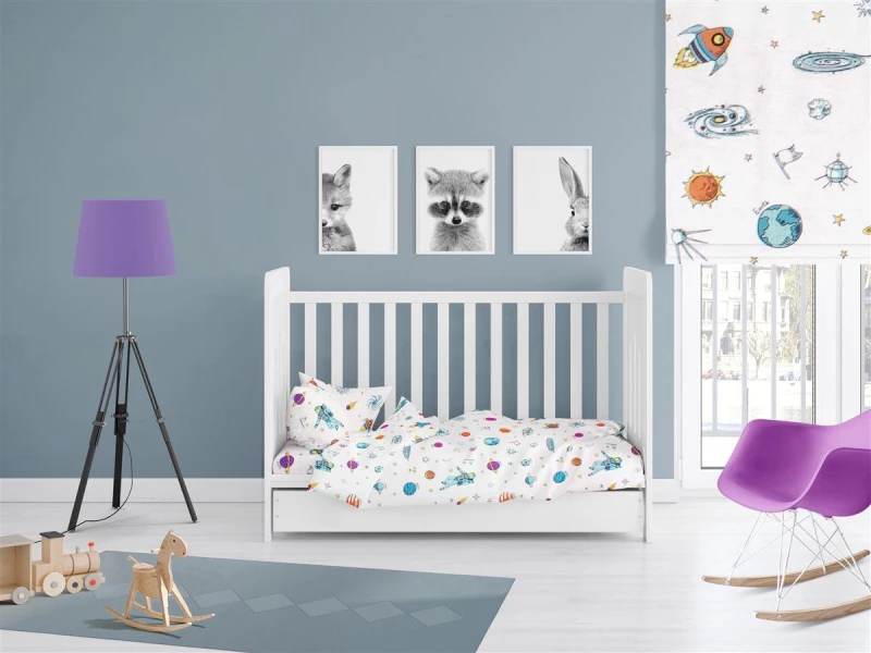 ΚΑΤΩΣΕΝΤΟΝΟ ΜΕ ΛΑΣΤΙΧΟ bebe Space 188 0,70X1,40X0,15 White Cotton 100% - -