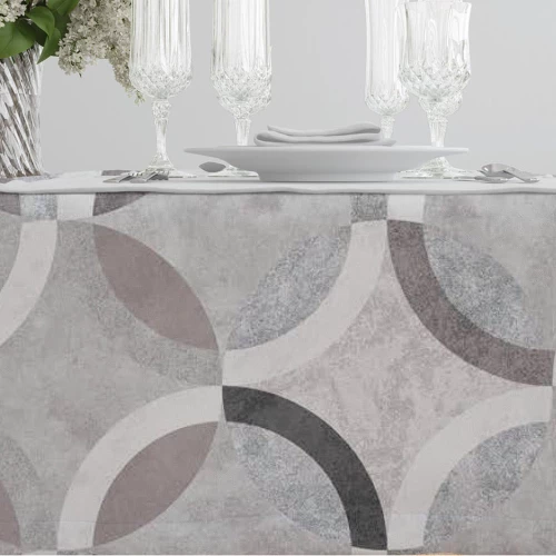 Τραπεζομάντηλο Κύκλοι 140x140 Μπεζ 140 x 140 cm