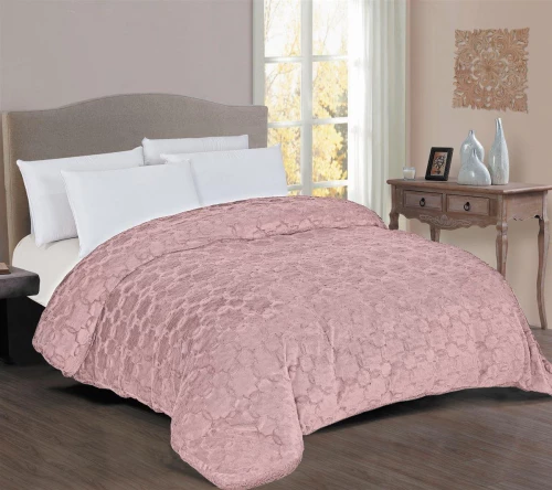 Κουβερτοπάπλωμα Γούνα-Sherpa 730 gsm 1830 English Rose 160X220 100% Polyester - -