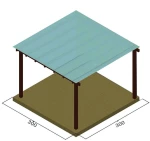 Πέργκολα με πολυκαρμπονικό φύλλο 10mm - 300x500εκ