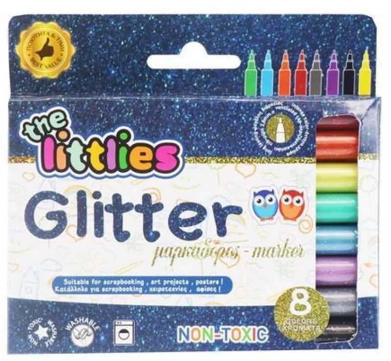 311171 Μαρκαδόροι Glitter The Littlies 8 τμχ.