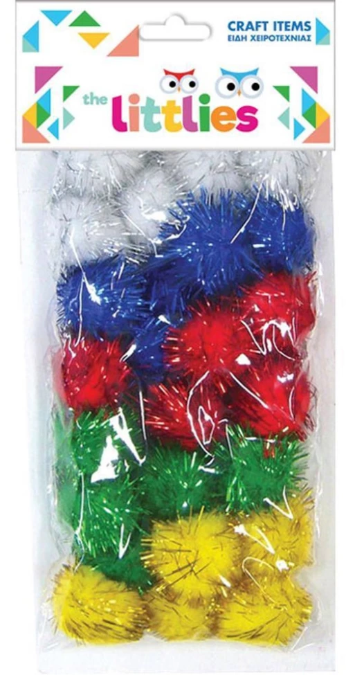 390315 ΠΟΜ ΠΟΜ ΧΕΙΡΟΤΕΧΝΙΑΣ THE LITTLIES GLITTER 11 ΔΙΑΦΟΡΑ ΧΡΩΜΑΤΑ 15MM 30 ΤΜΧ. ΣΕΤ 6 ΤMX (ΣΕΤ 6 ΤΕΜΑΧΙΩΝ)