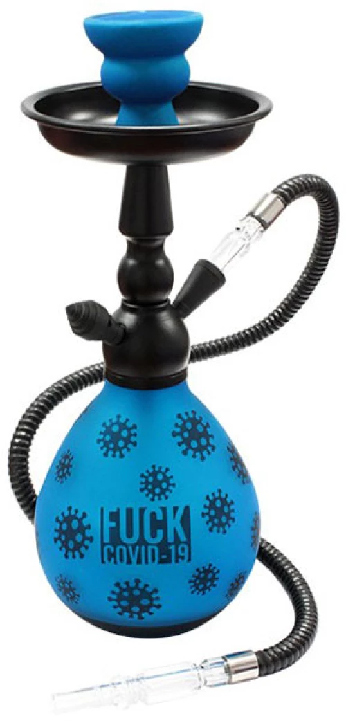 Ναργιλές Hookah Shisha Διπλός F@ck Covid19 Μπλε 1 Hose - 33cm