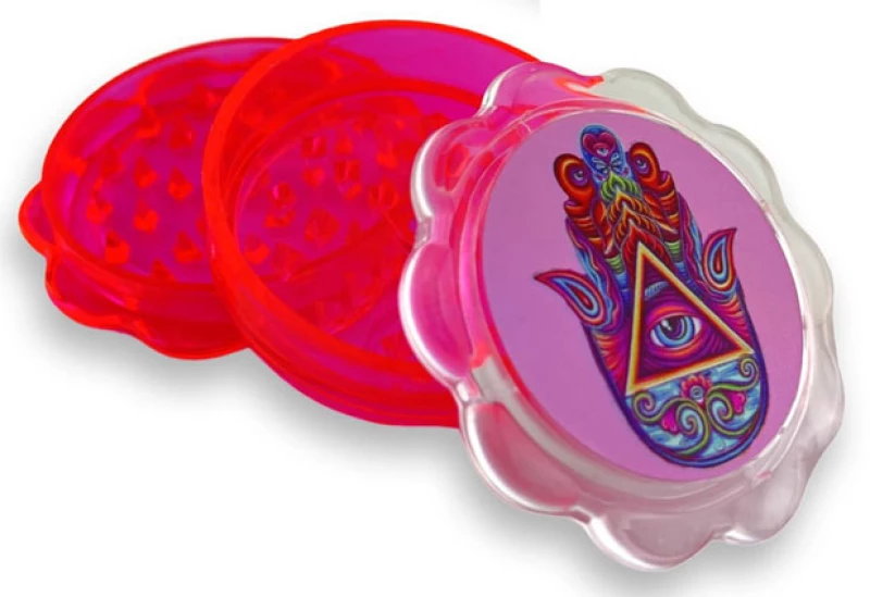 Grinder Τρίφτης Πλαστικός Pink Hamsa 60mm - 3 Parts