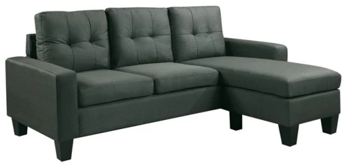 268118 PORTO ΚΑΝΑΠΕΣ ΣΑΛΟΝΙΟΥ ΚΑΘΙΣΤΙΚΟΥ, ΑΝΑΣΤΡΕΨΙΜΗ ΓΩΝΙΑ ΥΦΑΣΜΑ ΣΚΟΥΡΟ ΓΚΡΙ 185X128X75CM H.86CM