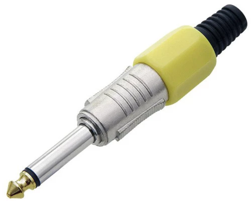 291187 ΦΙΣ JACK 6.35MM MONO ΑΡΣΕΝΙΚΟ ΚΙΤΡΙΝΟ