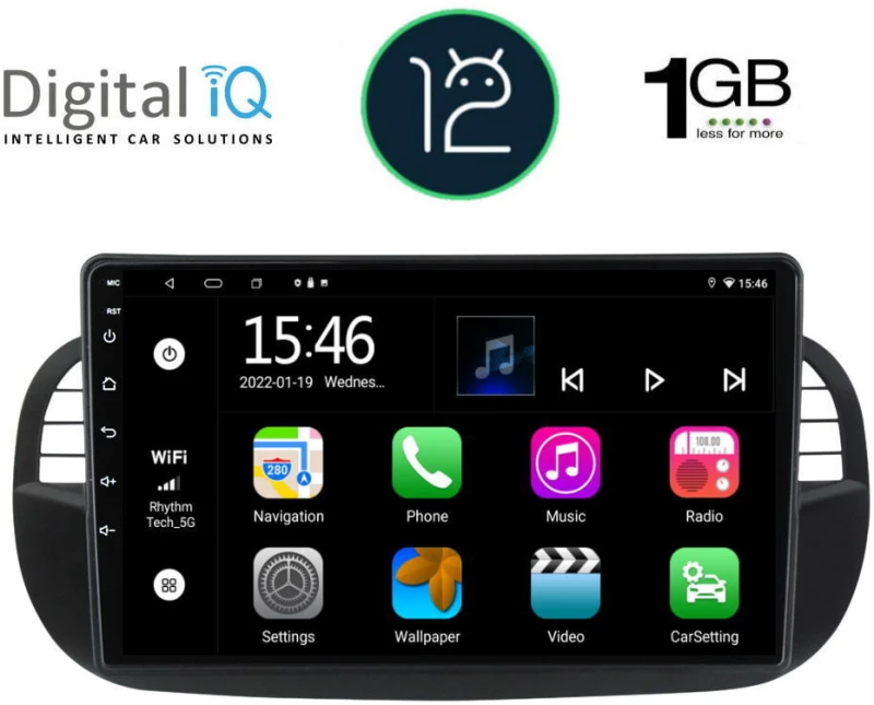 DIGITAL IQ RTA 1130_GPS (9inc) MULTIMEDIA TABLET OEM FIAT 500 mod. 2007-2015