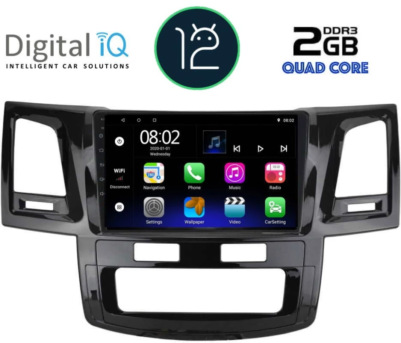 DIGITAL IQ RTB 2720_GPS (9inc) MULTIMEDIA TABLET OEM TOYOTA HILUX mod. 2005-2016