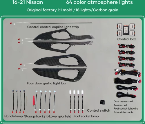 Digital iQ Ambient Light NISSAN QASHQAI mod. 2014-2021, 18 Lights