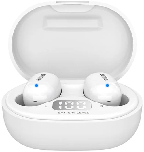 AIWA TWS IN-EARPHONES WITH MEMORY FOAM WHITE