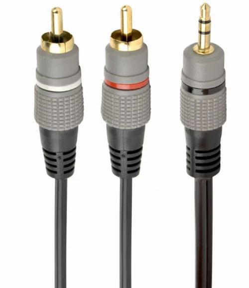 CABLEXPERT 3,5MM STEREO PLUG TO 2*RCA PLUGS 5M CABLE GOLD-PLATED CONNECTORS