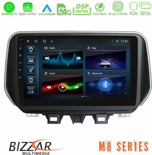 Bizzar m8 Series Hyundai Tucson 2019-&Gt; 8core Android13 4+32gb Navigation Multimedia Tablet 9 u-m8-Hy0504