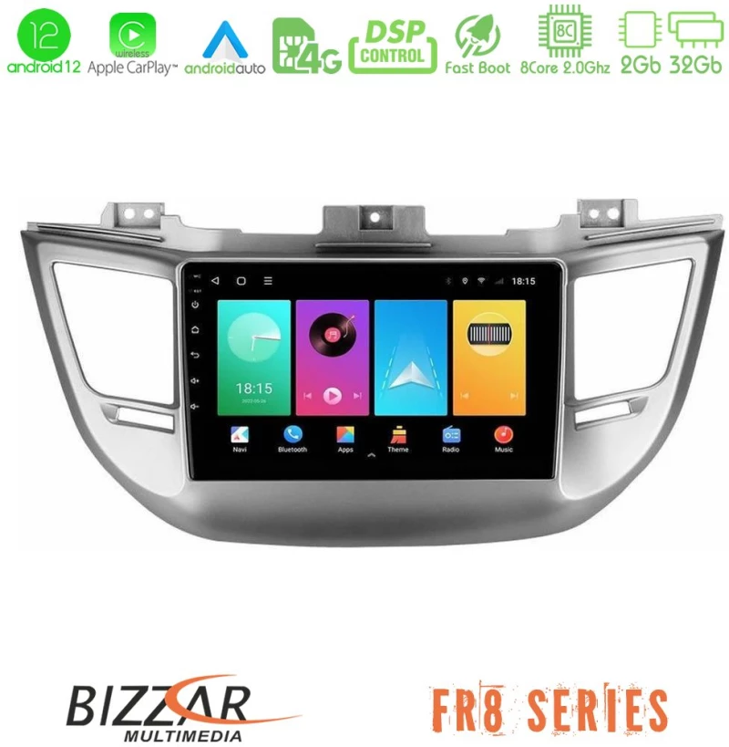 Bizzar fr8 Series fr8 Series Hyundai Tucson 2015-2018 8core Android13 2+32gb Navigation Multimedia Tablet 9 u-fr8-Hy0068