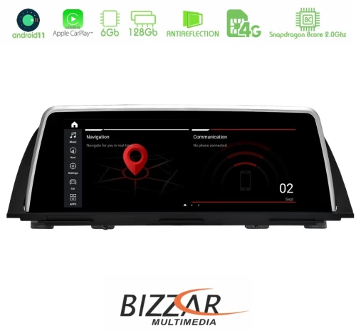 Bmw 5 Series F10/f11 cic Android12 (6+128gb) Navigation Multimedia 10.25″ hd Black Panel u-a11-5278gn
