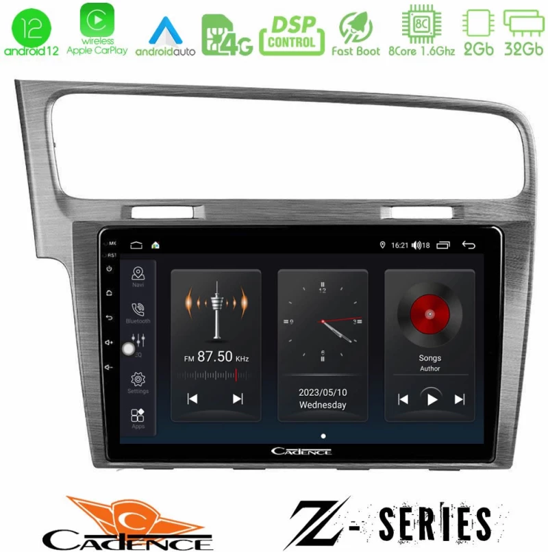 Cadence z Series vw Golf 7 8core Android12 2+32gb Navigation Multimedia Tablet 10 u-z-Vw0003al
