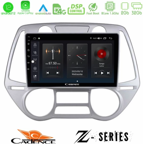 Cadence z Series Hyundai i20 2009-2012 Auto a/c 8core Android12 2+32gb Navigation Multimedia Tablet 9 u-z-Hy0709