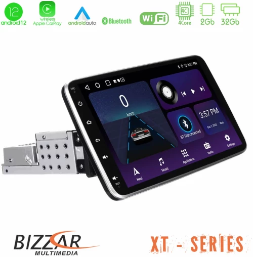 Bizzar xt Series Android12 2+32gb Navigation Multimedia Tablet 10 με Carplay & Android Auto (1din) u-bl-Xt860