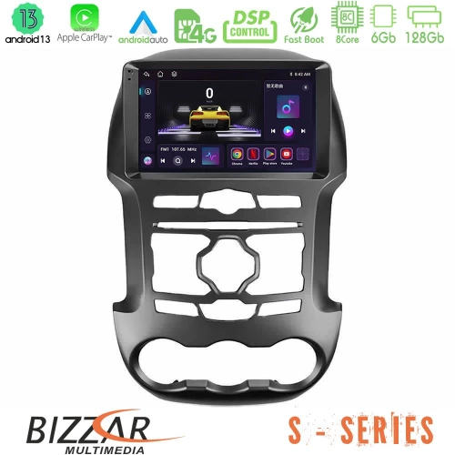 Bizzar s Series Ford Ranger 2012-2016 8core Android13 6+128gb Navigation Multimedia Tablet 9 u-s-Fd0902