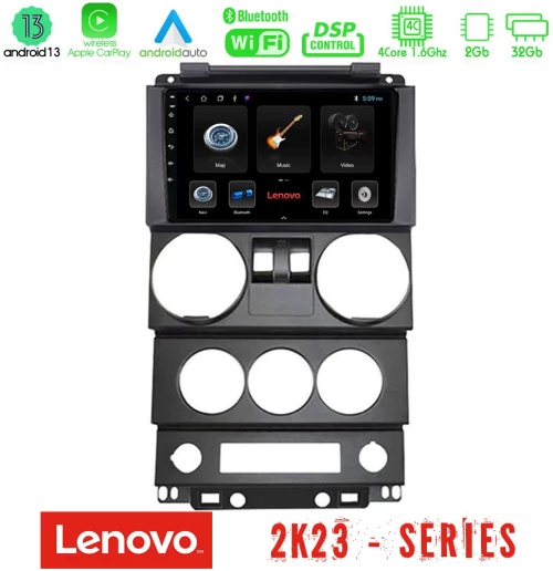 Lenovo car pad Jeep Wrangler 2door 2008-2010 4core Android 13 2+32gb Navigation Multimedia Tablet 9 u-len-Jp022n