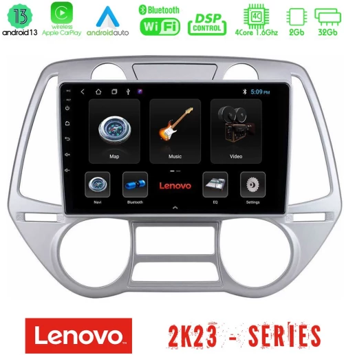 Lenovo car pad Hyundai i20 2009-2012 Auto a/c 4core Android 13 2+32gb Navigation Multimedia Tablet 9 u-len-Hy0709