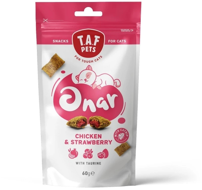 Λιχουδιές Γάτας Taf Pets Onar Cat Snack Chicken & Strawberry 60g