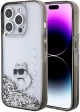Karl Lagerfeld Ikonik Case Choupette Θήκη προστασίας από Liquid σιλικόνη – iPhone 15 Pro (Clear / Silver Glitter – KLHCP15LLKCNS
